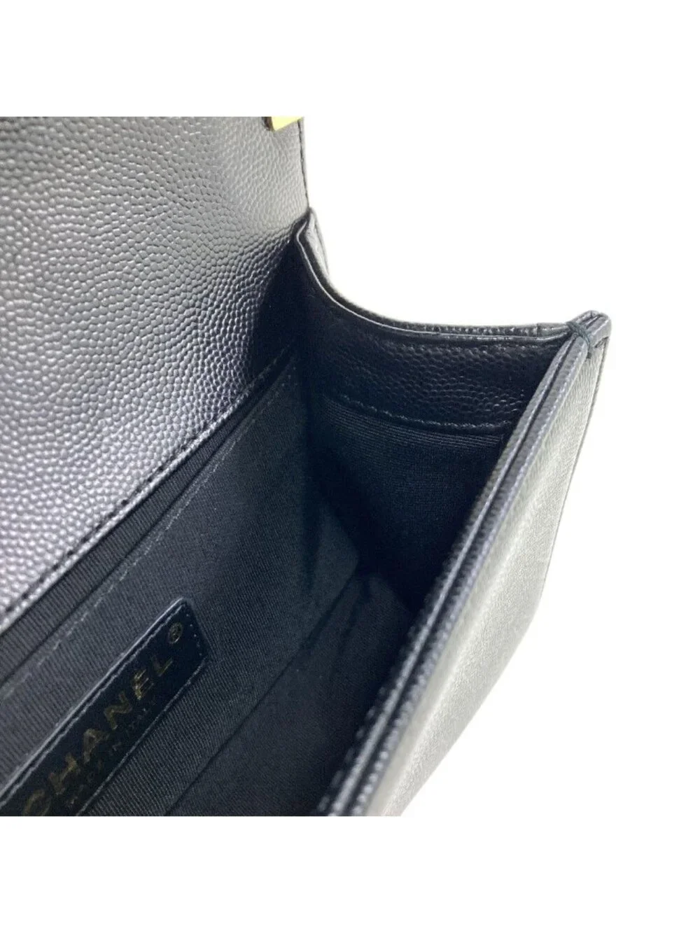 Chanel Boy Chain Shoulder Gold Bag Grained Calfskin